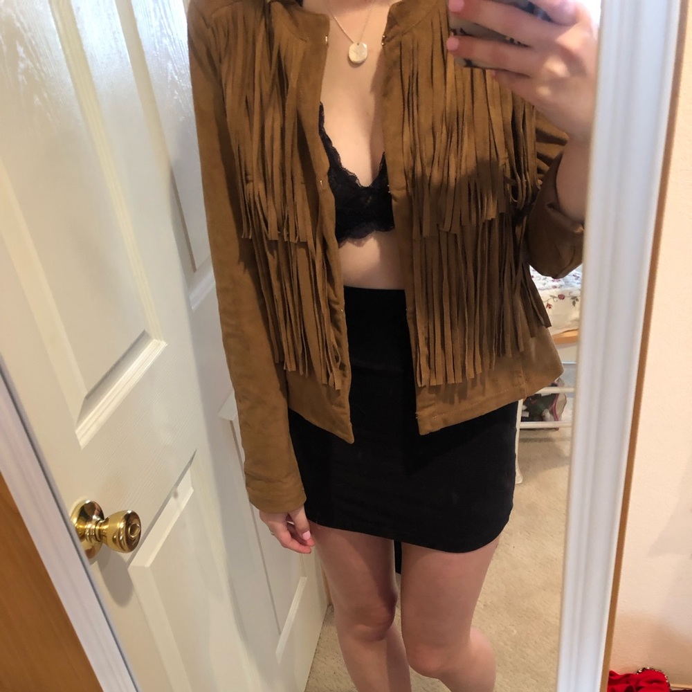 Size XS a.n.a. Suede fringe jacket